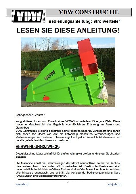 VDMJ Hersteller VDW Schmihing Bedding Master Profi Strohhäcksler:Der Bettenmacher für Tierwohl Frontladerstrohhäcksler Radladerhäcksler für Stroh Hofladerstrohhäcklser Einstreuhäcksler Gebläseinstreuhäcksler