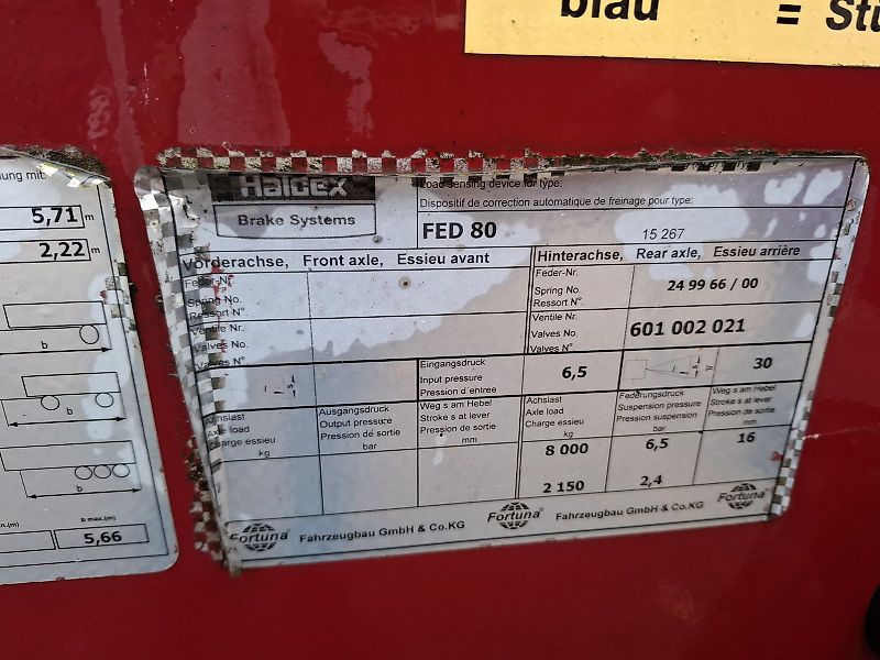 Fortuna FED 80 mit Hydr. Heckklappe