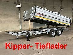Möslein neuer Tandem 3- Seitenkipper Tiefladermit Bordw