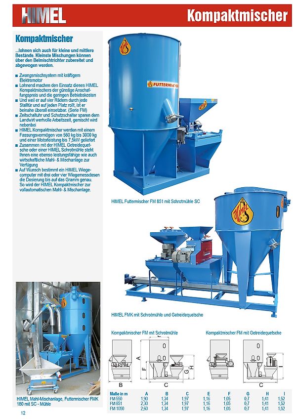 Himel Kompakt- Futtermischer FM851 komplett mit Mühle SC100
