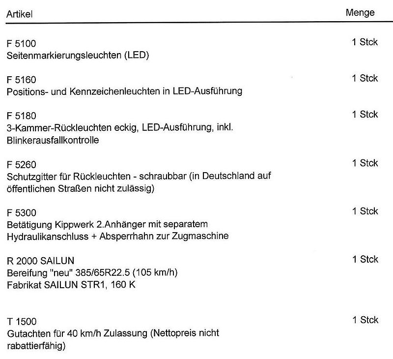 Kröger 18to 3 Schieber mit Kunststoffbordwand Interne Nr. 40744